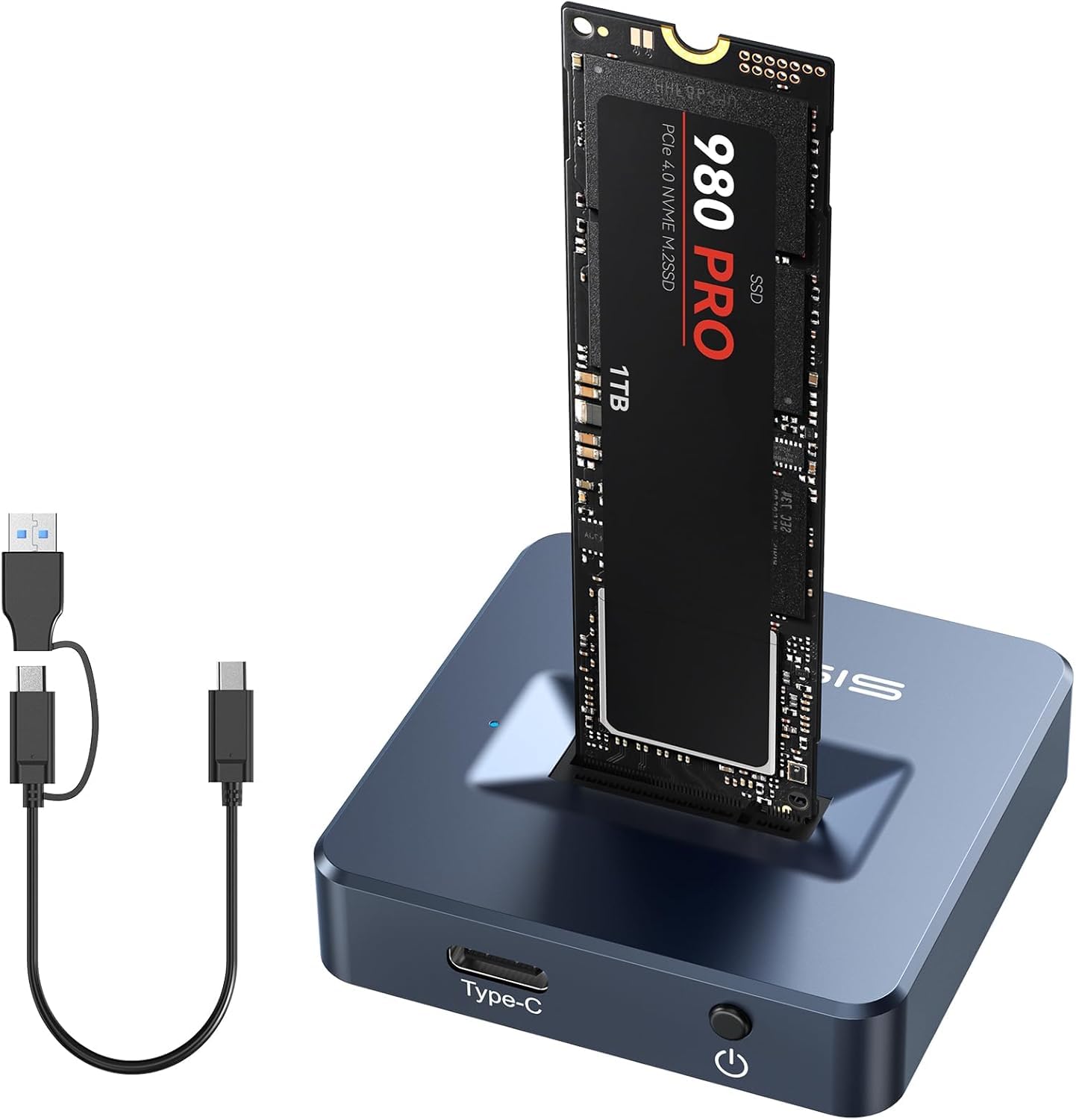 ACASIS Lettore SSD NVMe 10Gbps Adattatore per M.2 PCIe | Reader Adattatore Supporta 2230/2242/2260/2280, NVMe e SATA, M-Key/B+M Key, UASP, USB-C, Alluminio Grigio, per Mac/PC/Linux