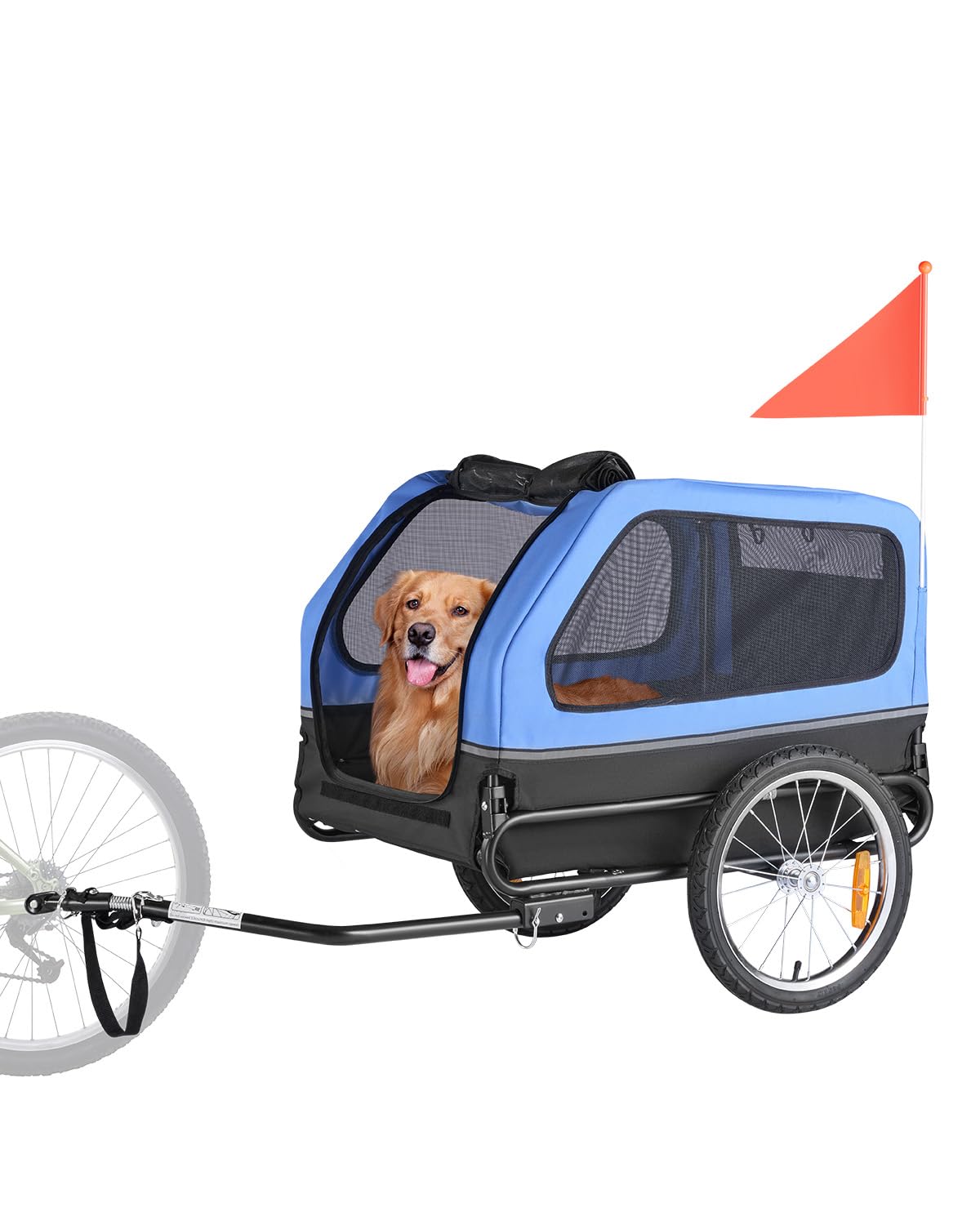 VEVOR Rimorchio per Bici per Cani, Supporta Fino a 40 kg, Carrello Portabici, Telaio Pieghevole con Ruota a Sgancio Rapido, Attacco Universale per Bicicletta, Riflettore, Bandiera…