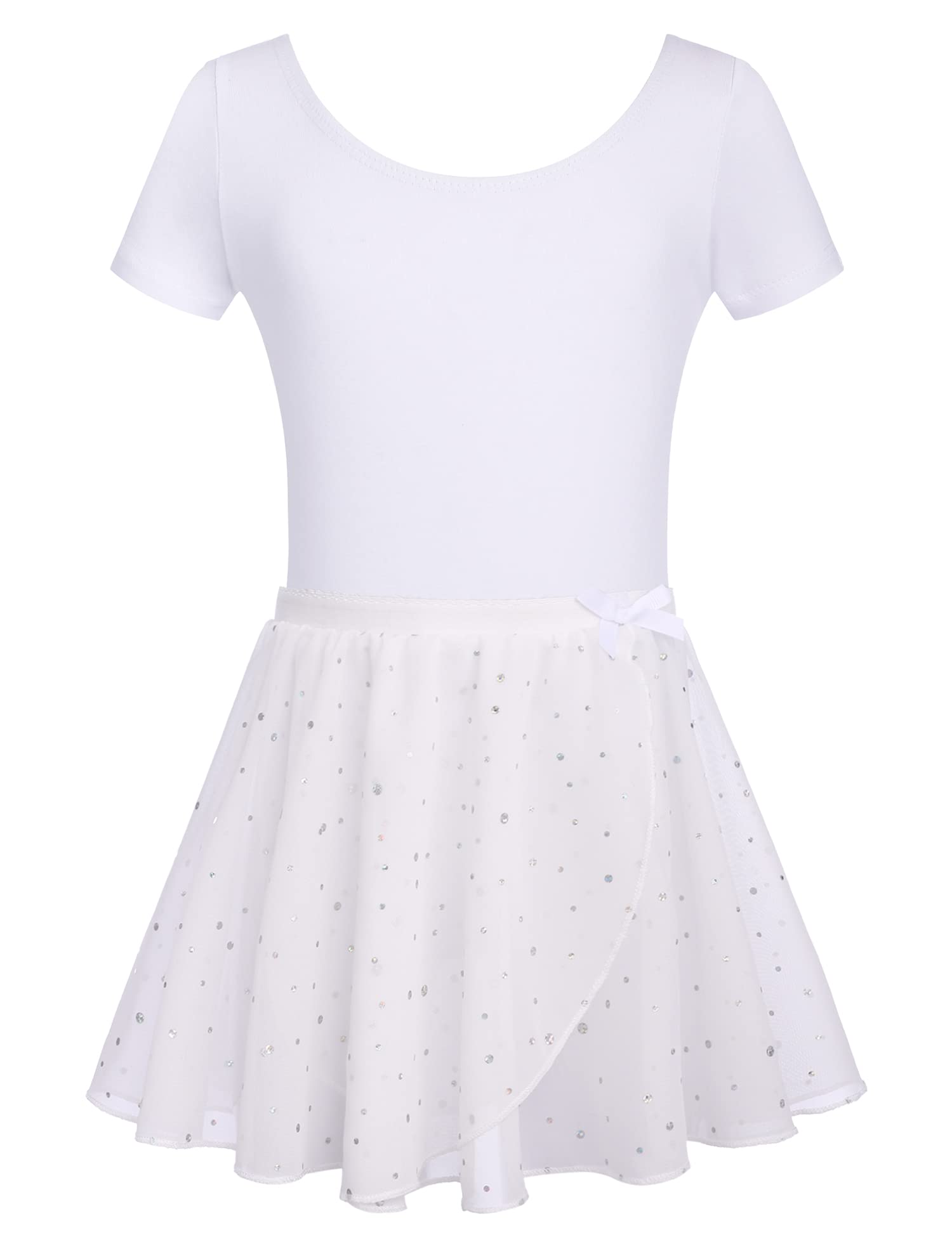 Arshiner Body da Balletto in Due Pezzi per Ragazze Vestito da Balletto Manica Corta Abbigliamento da Balletto per Bambini Body da Balletto in Cotone con Gonna tutù 3-11 Anni