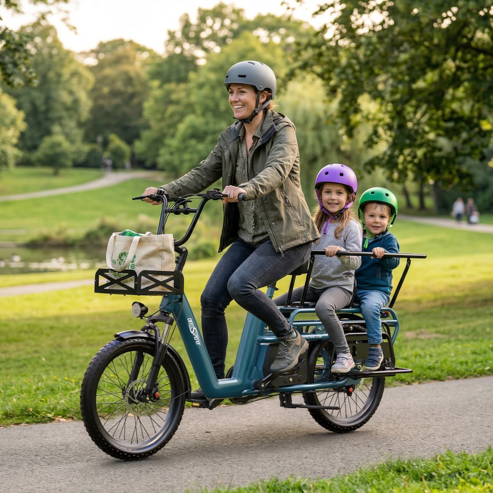 Bicicletta Elettrica Onesport OT01 con Motore Posteriore, Batteria 48V 27AH, Velocità 25KM/H, Bici Cargo Elettrica con Stock UE e Alta Capacità di Carico