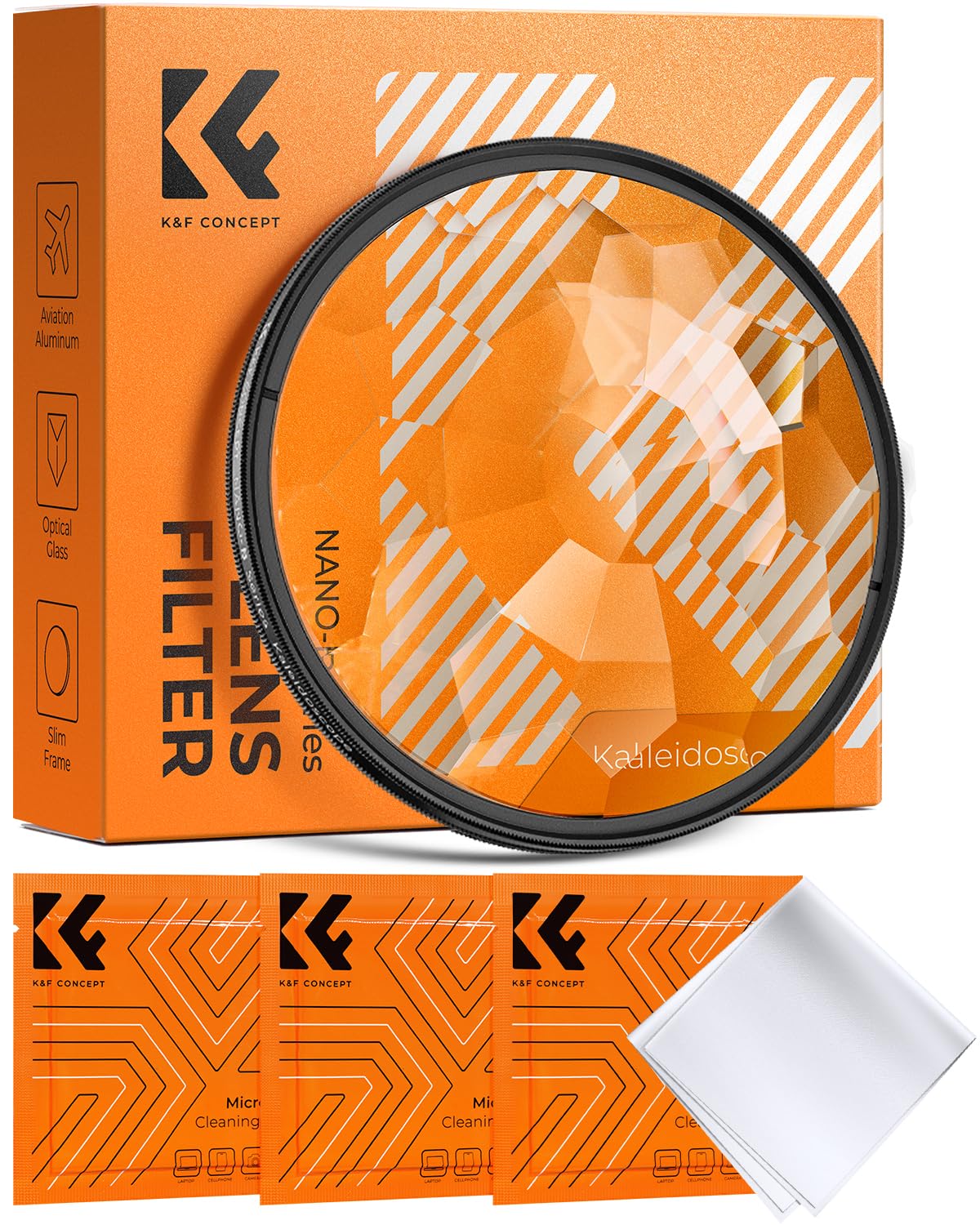 K&F CONCEPT Nano-Basic Filtro per Obiettivo a Prisma Caleidoscopico da 72mm, Prisma Filtro Effetti Speciali in Vetro Ottico per Obiettivi 72mm + 3 Panni di Pulizia