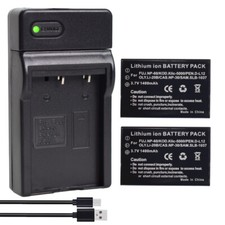 2x Np-60 Fnp60 Np60 Np 60 fotocamera batteria agli ioni di litio 1400 mAh + caricabatterie per Fuji Np-60