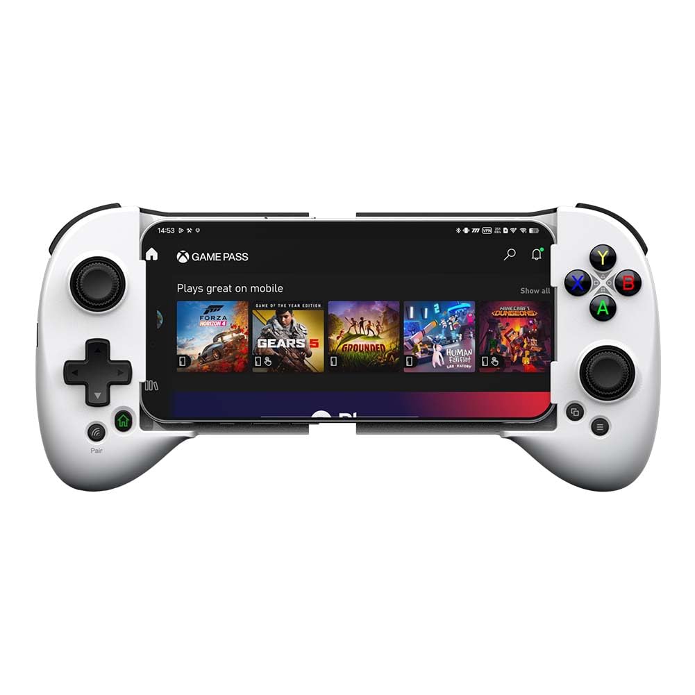 ShanWan Controller Smartphone Android/iOS, Controller di Gioco Mobile con Leva di manovra regolabile per Xbox Cloud Steam Link GeForce Now MFi Arcade Games [android,ios] (Bianca)