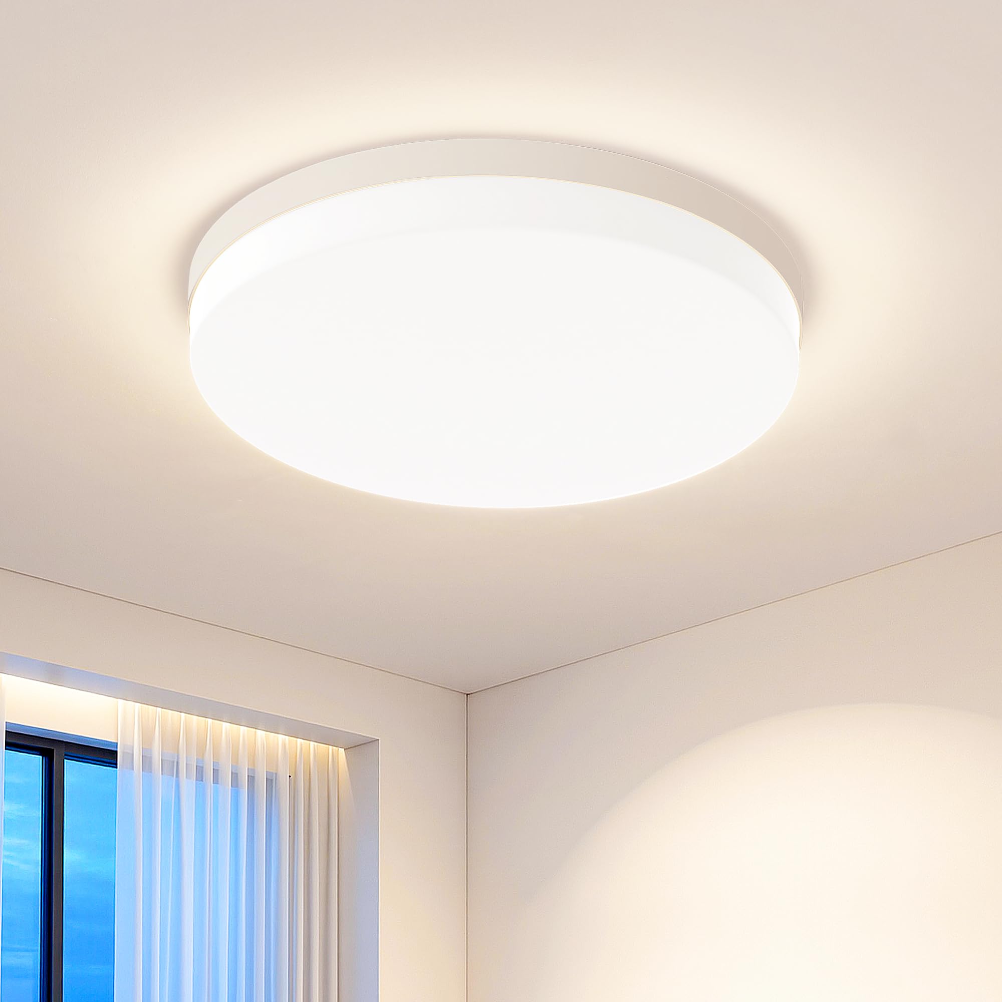 OTREN Plafoniera LED Soffitto 42W 4200LM Ø30CM, 4000K Bianco Naturale | Lampada da Soffitto Rotonda IP44 per Bagno, Cucina, Camera da Letto, Balcone e Soggiorno