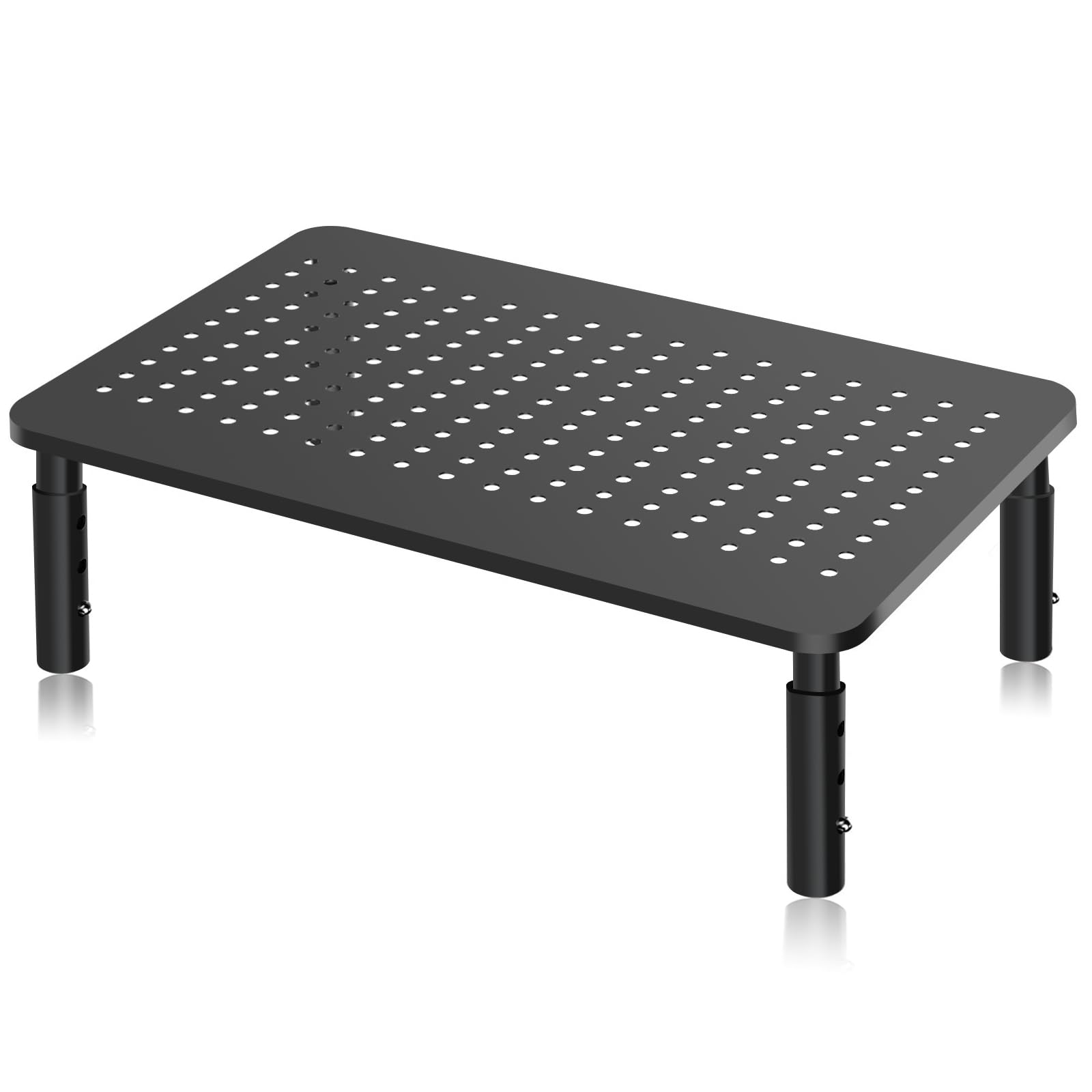 Bracwiser Supporto per monitor, supporto per computer in metallo, regolabile in altezza a 3 livelli con piattaforma in rete per PS4, PC, stampanti, notebook e tutti gli schermi pi…