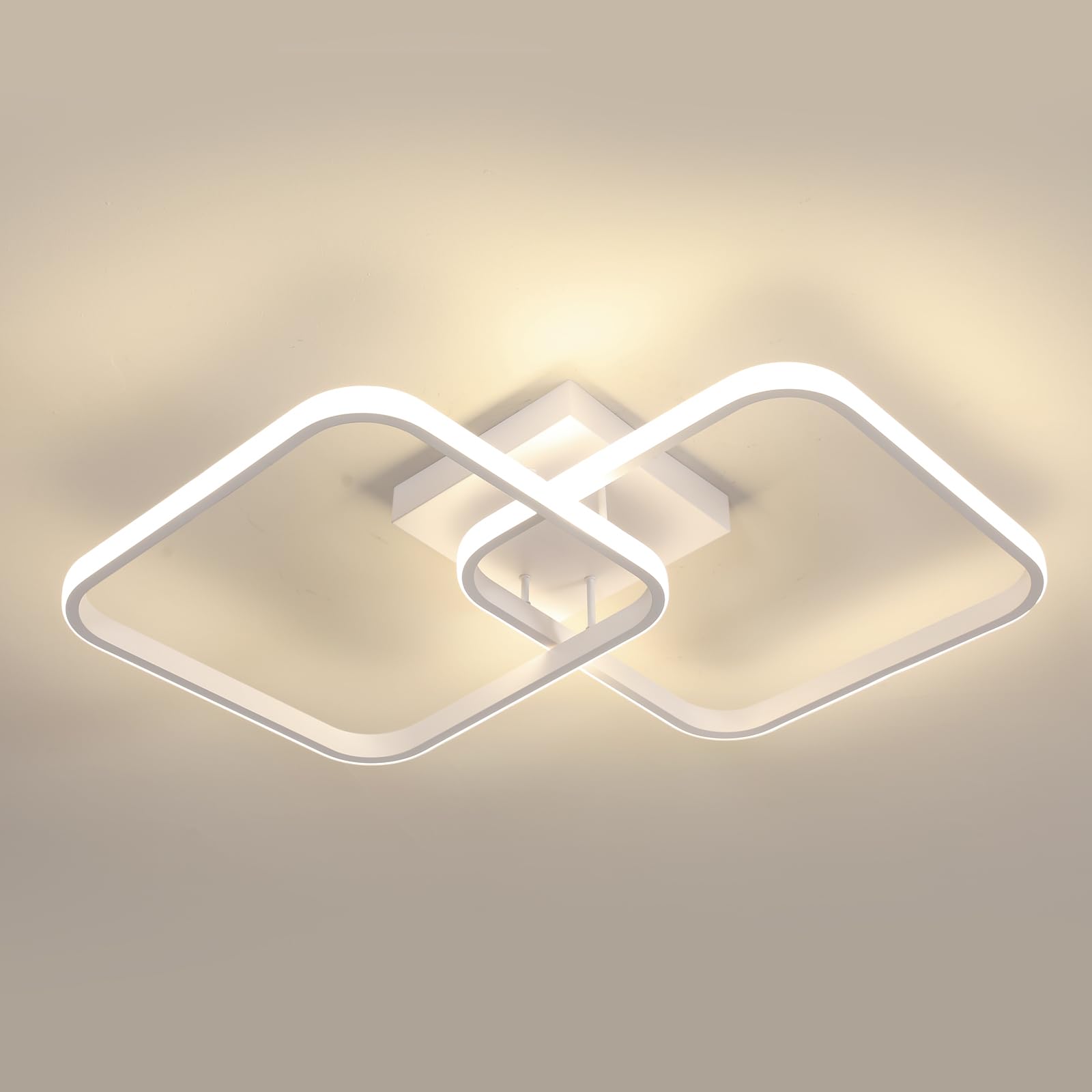 Osairous Plafoniera LED Quadrata, 42W 4725LM Lampada da Soffitto LED 4500K | Moderna Plafoniera Bianco Soggiorno in Acrilico per Camera da Letto Cucina Studio Ufficio, 64CM