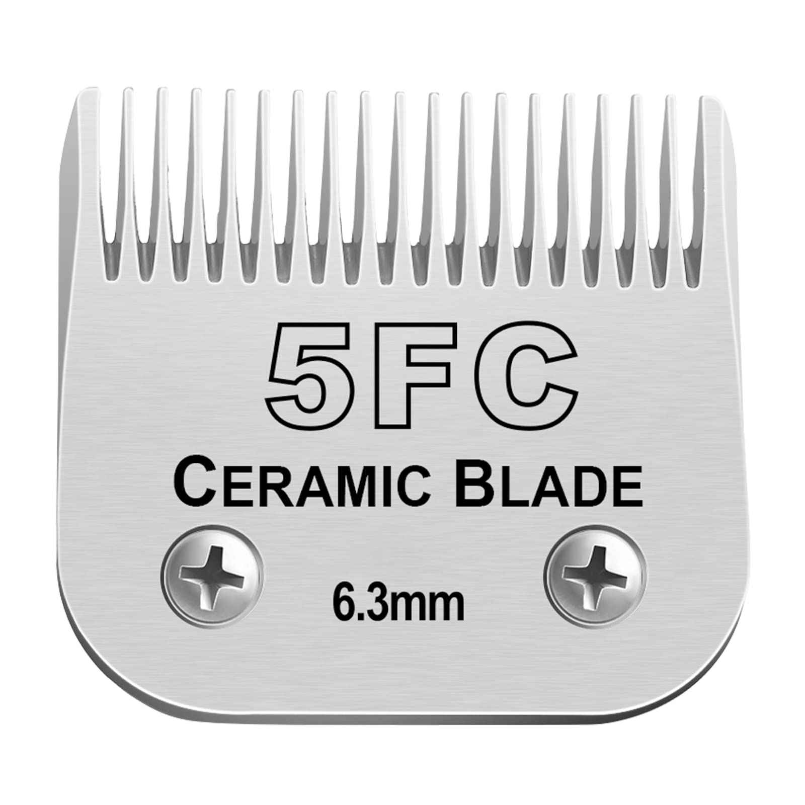 Lame in ceramica staccabili per tosatrice per cani da compagnia, compatibili con Andis, Oster A5, tosatrici serie Wahl KM, taglia-5FC 1/4"(6,3 mm) Lunghezza di taglio