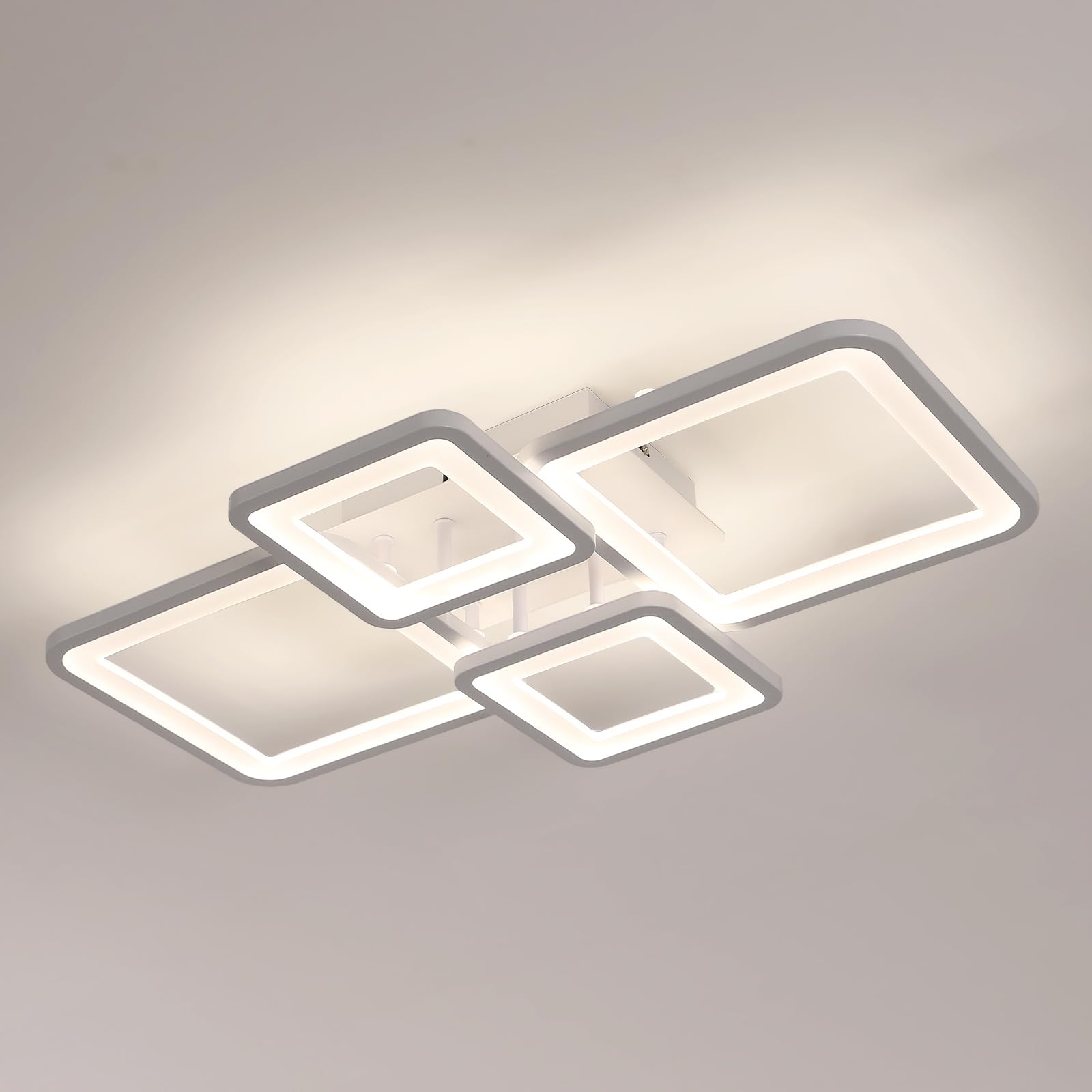 Mckalen 56W Plafoniera LED Soffitto in Acrilico Luce Naturale 4500K, 62CM | 56W 6300LM Moderno Lampada da Soffitto Rettangolo, Bianco Plafoniera LED per Soggiorno Cucina Camera da…