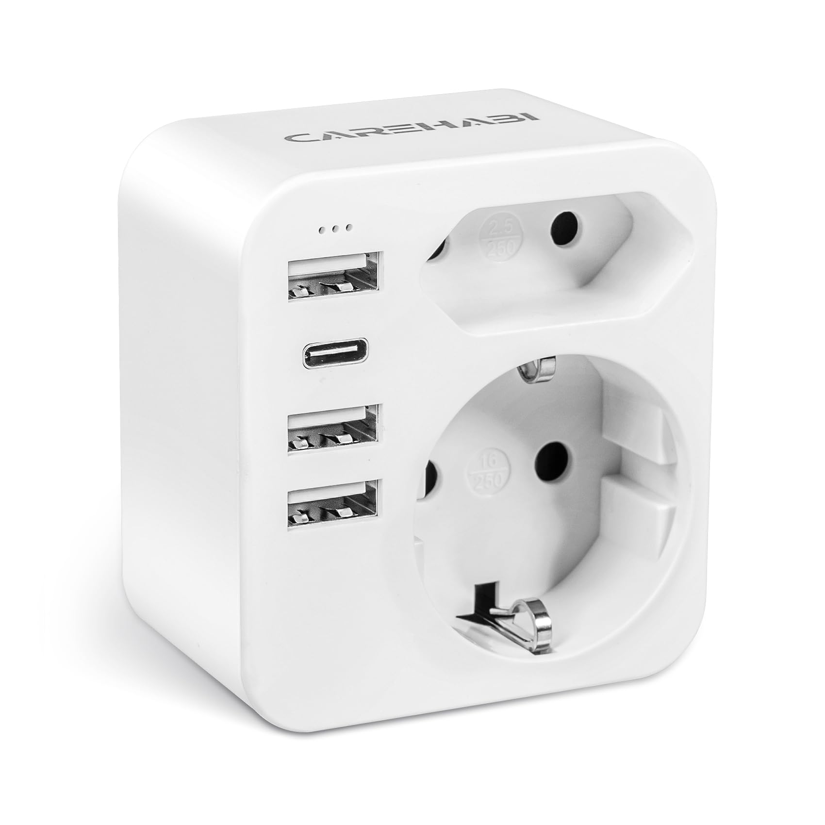 Adattatore di viaggio Australia Adattatore Cina Italia con 3 USB A + 1 USB-C, Aadattatore di viaggio per Nuova Zelanda, Argentina, Adattatore Australia
