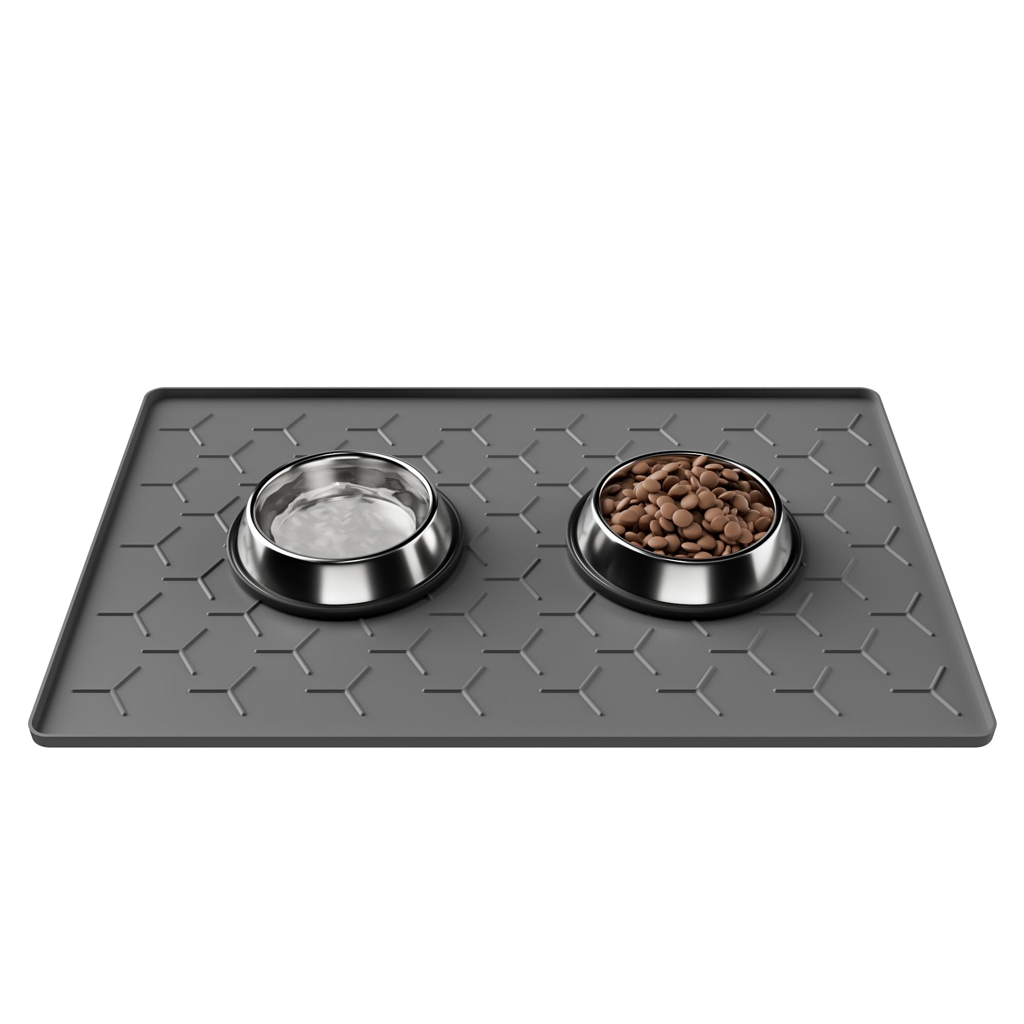 Pieviev Tappetino Ciotola Cani e Gatti, Silicone Alimentare, Grande 40x60cm | antiscivolo e impermeabile, bordo anti fuoriuscita, sottociotola per cibo & acqua, facile pulire, lav…