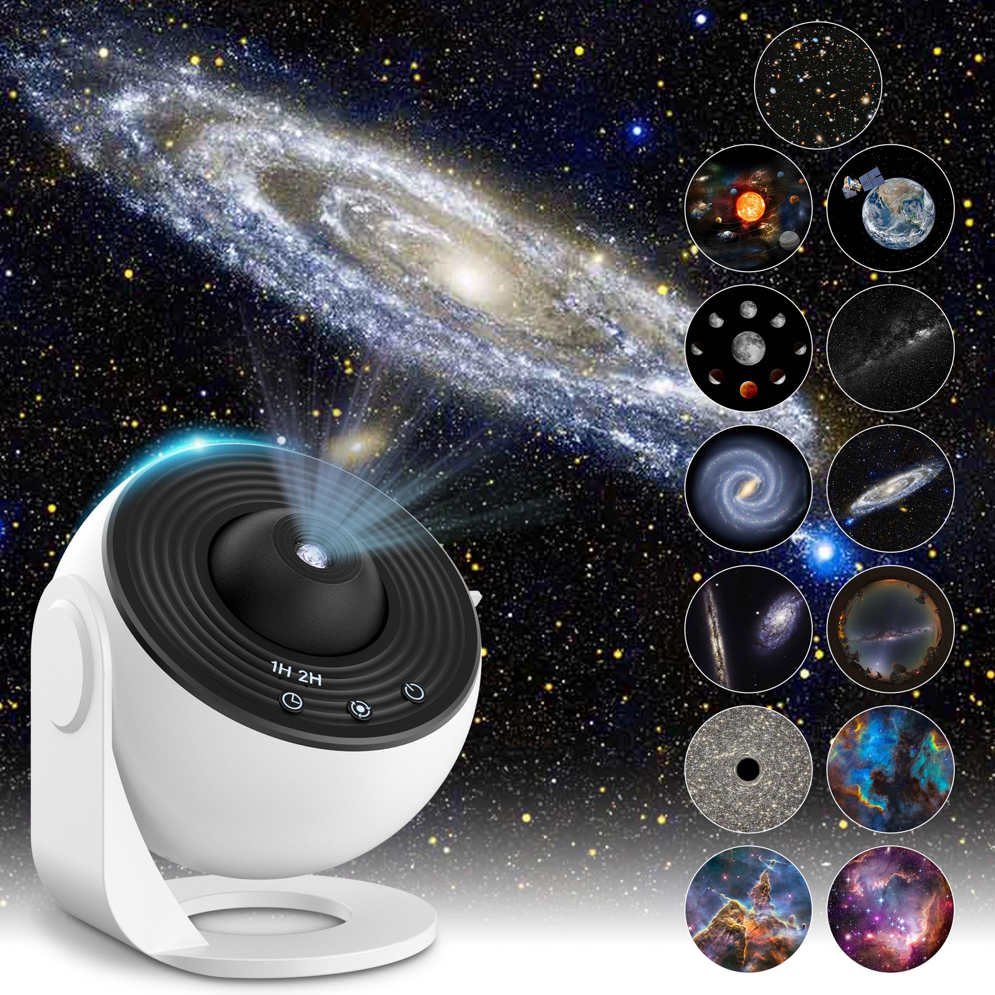 Mexllex Proyector Estrellas, Proyector Galaxy Star Projector Starry Night Light, Dormitorio Proyector De Techo Temporizador, 13 PelíCulas Hd, Los Mejores Regalos Para NiñOs Adultos