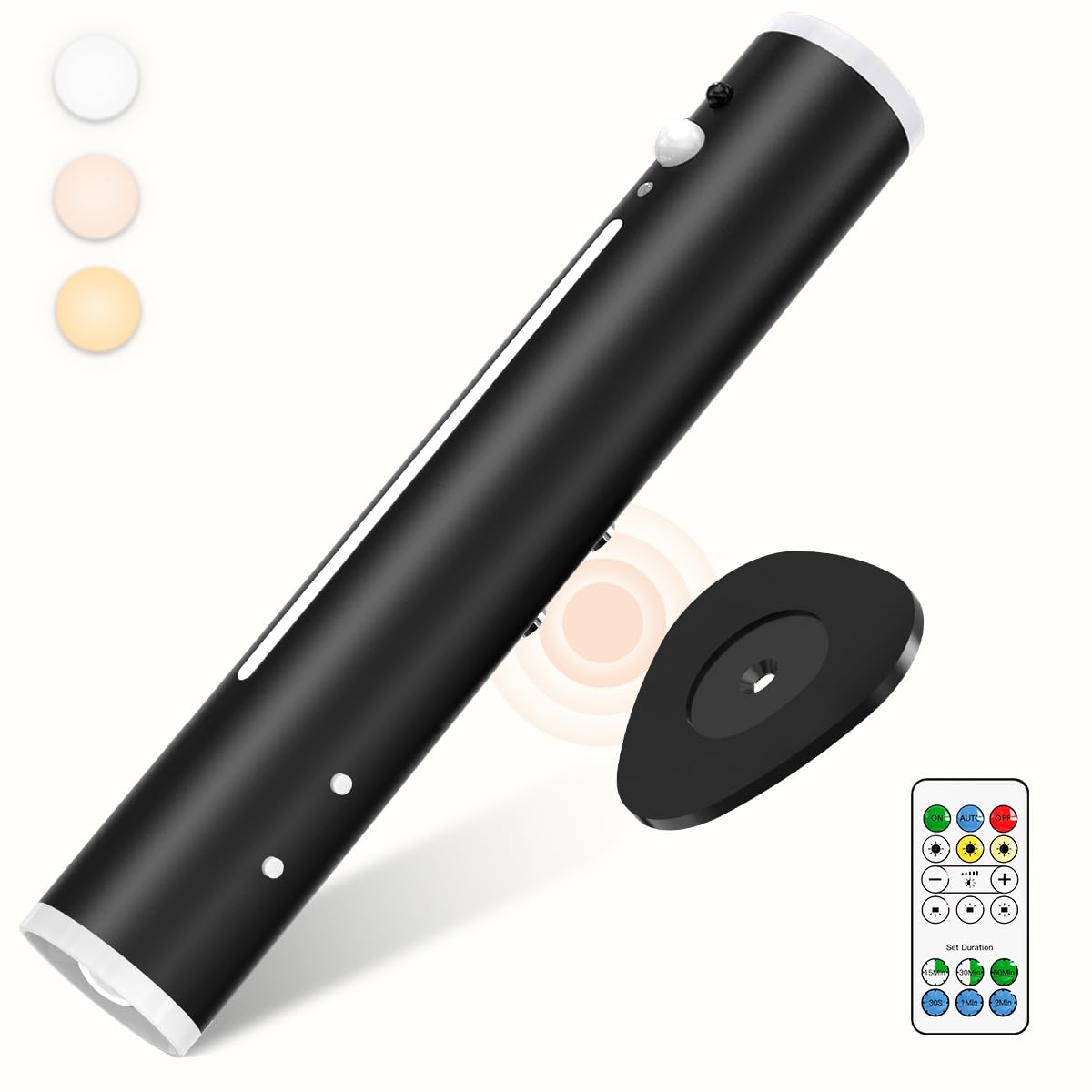 Applique LED da Parete Senza Fili,3000mAh Lampada Muro Sensore di Movimento | Luce Senza Fil Moderna in Metallo, Telecomando e Magnetica,Ricaricabile USB per Camera da Letto, Inte…