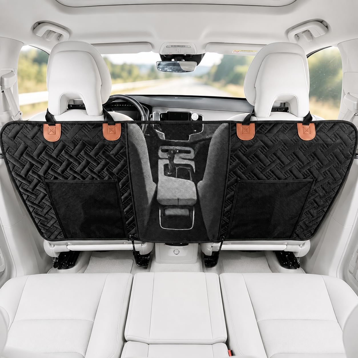 Eosarcu Cani Barriera per Auto, Cani Mesh per Divisore Auto, Barriera per Animali Domestici con 2 Organizzatore Mesh, Universale per Auto, SUV, Camion