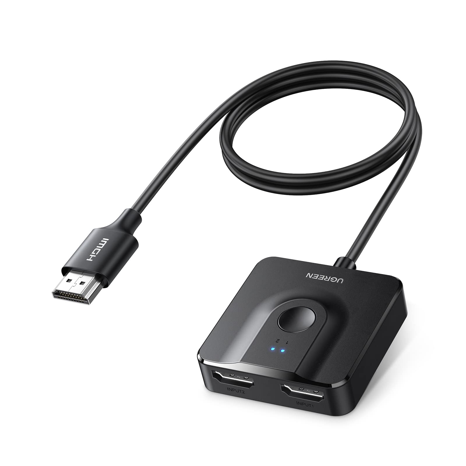 UGREEN Switch HDMI 4K 60Hz 2 Ingressi a 1 Uscita Bidirezionale con Cavo 1M | Splitter 1 In 2 Out Switcher Supporto HDR 3D HDCP2.2 Compatibile con TV Box Stick PS5 PS4 Xbox One, Bl…