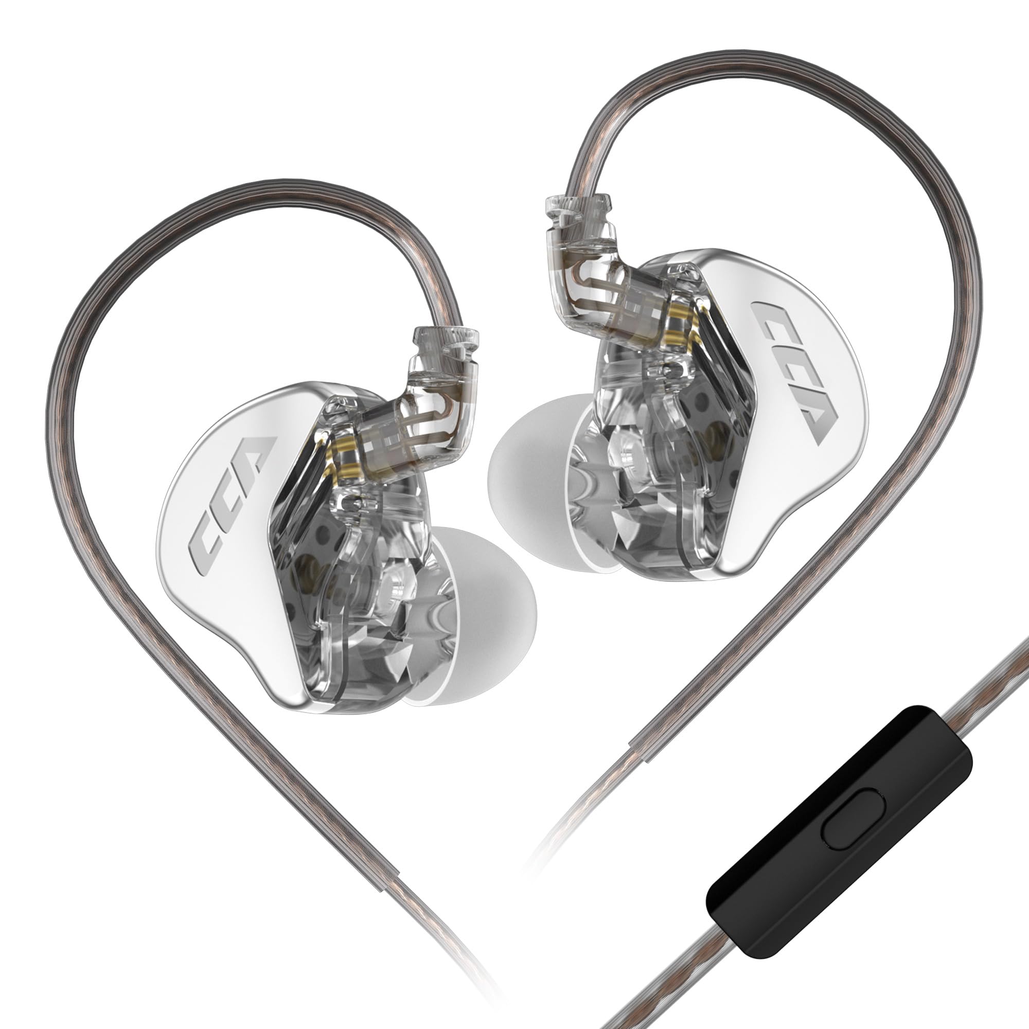 keephifi CCA CRA Cuffie IEM con Microfono,Auricolari con Filo con Diaframma Ultra Sottile da 3,8 μ,Bassi Profondi,Auricolari con Cavo 2 pin Anti-Groviglio,In Ear Monitor per Canta…