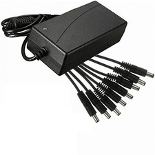 ALIMENTATORE STABILIZZATO TRASFORMATORE 12V 5A 8 USCITE TELECAMERE DVR STRISCE