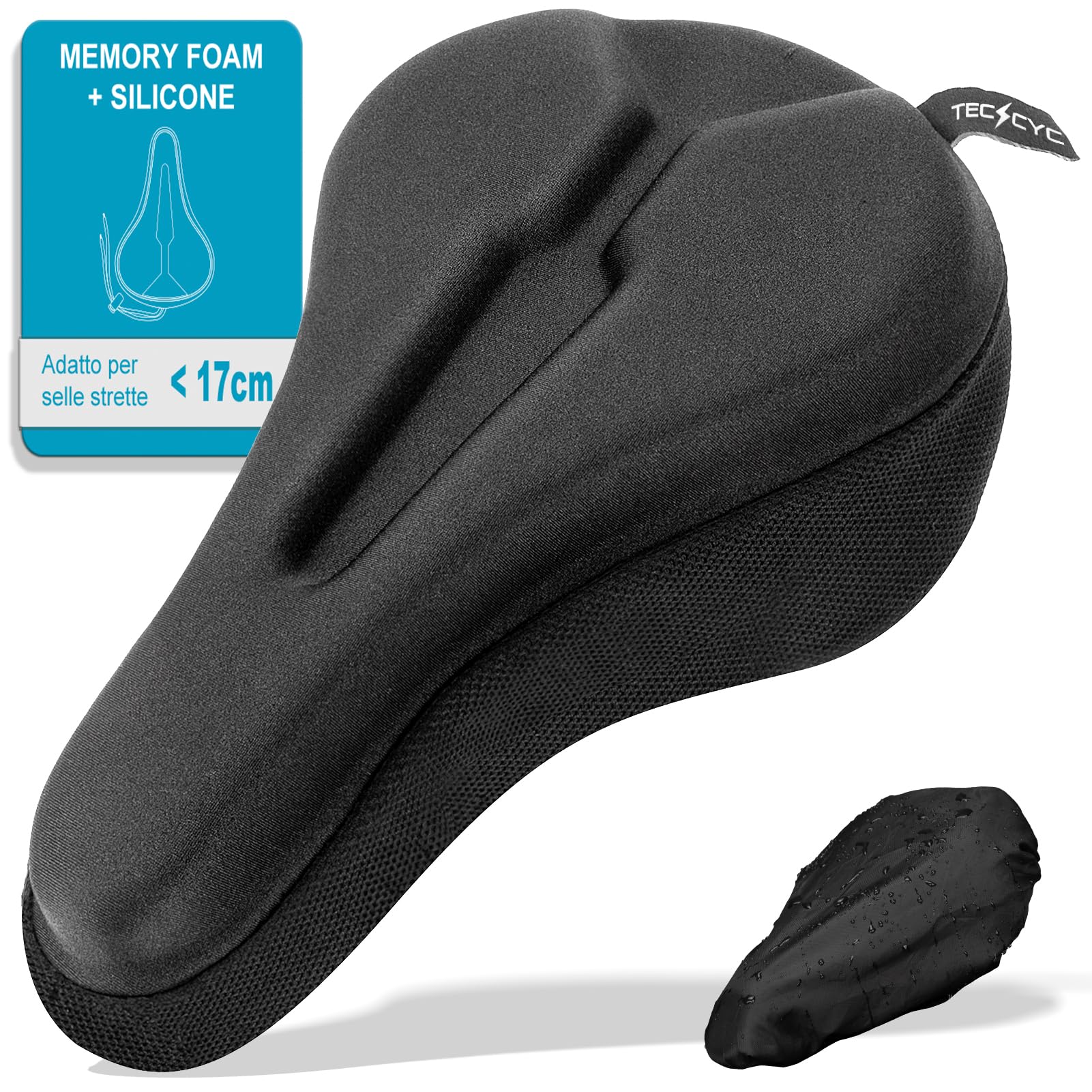 TECHCYC coprisella Bici | Memory Foam a Doppio Strato