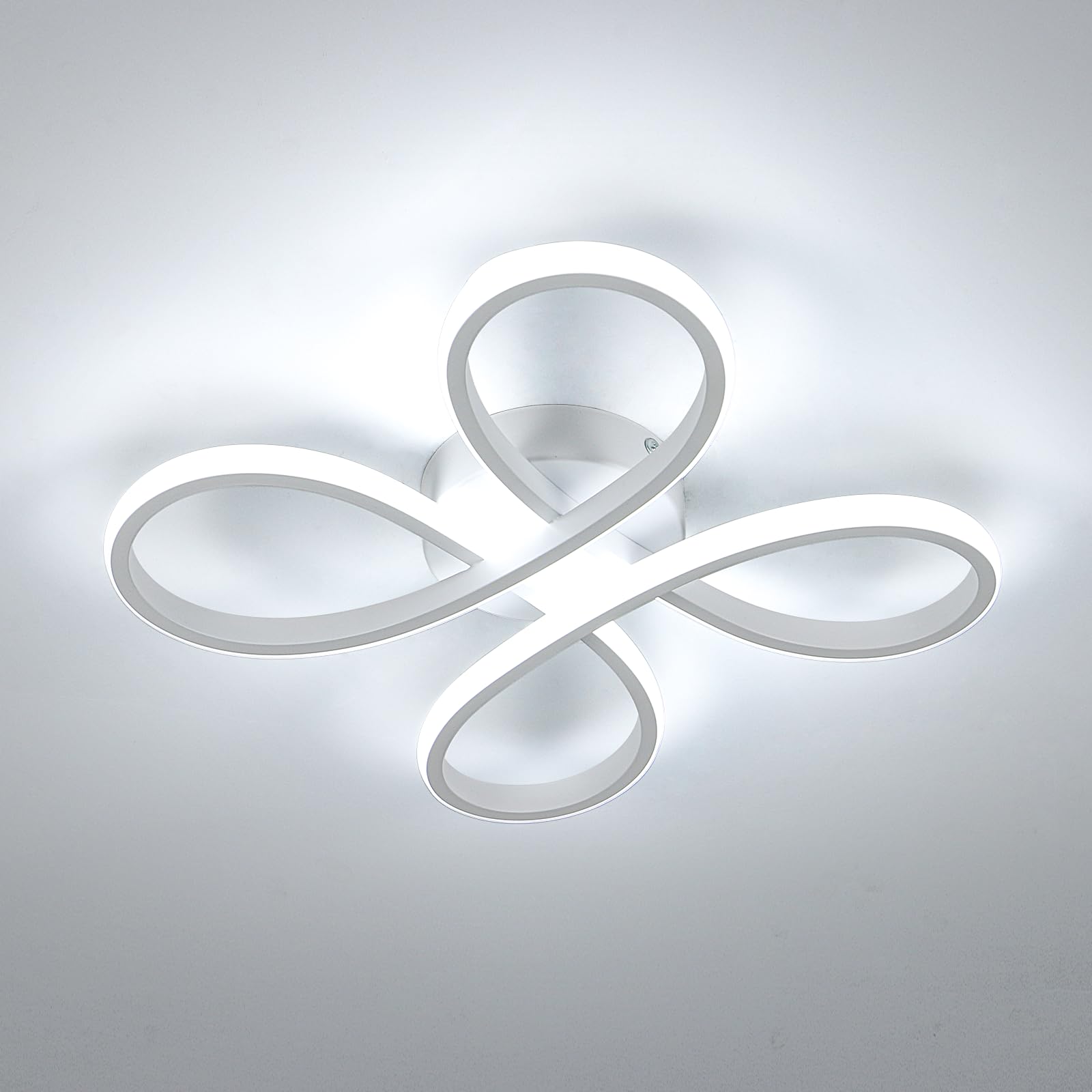 Comely – Plafoniera LED da soffitto a forma di fiore, 30W, 3400LM. Lampada LED bianca per diversi ambienti come camera da letto e soggiorno. Luce bianca fredda 6500K. Misura maggi…