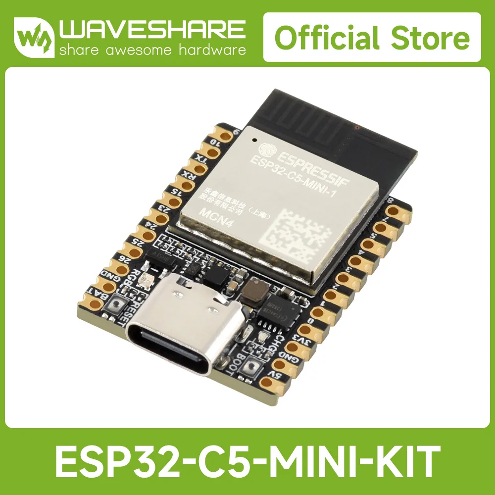 Scheda di sviluppo Wi-Fi 6 a doppia banda Waveshare ESP32-C5 Mini, processore single-core da 240 MHz, modulo integrato della serie ESP32-C5-MINI-1