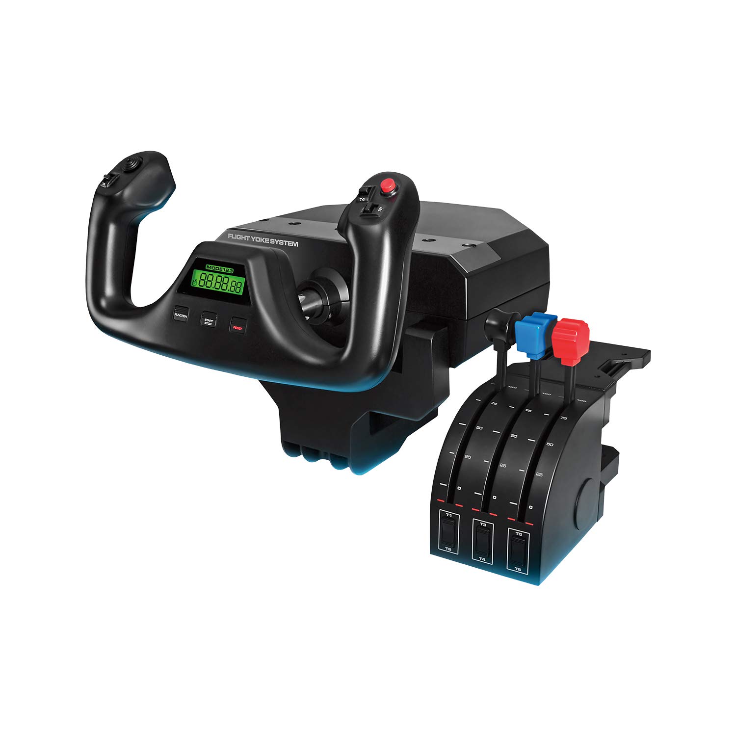 Logitech G Saitek Pro Flight Yoke System | Sistema Leva Controllo Volo, Quadrante Acceleratore, Leva Acciaio, 75 Controlli Programmabili, USB, PC - Nero