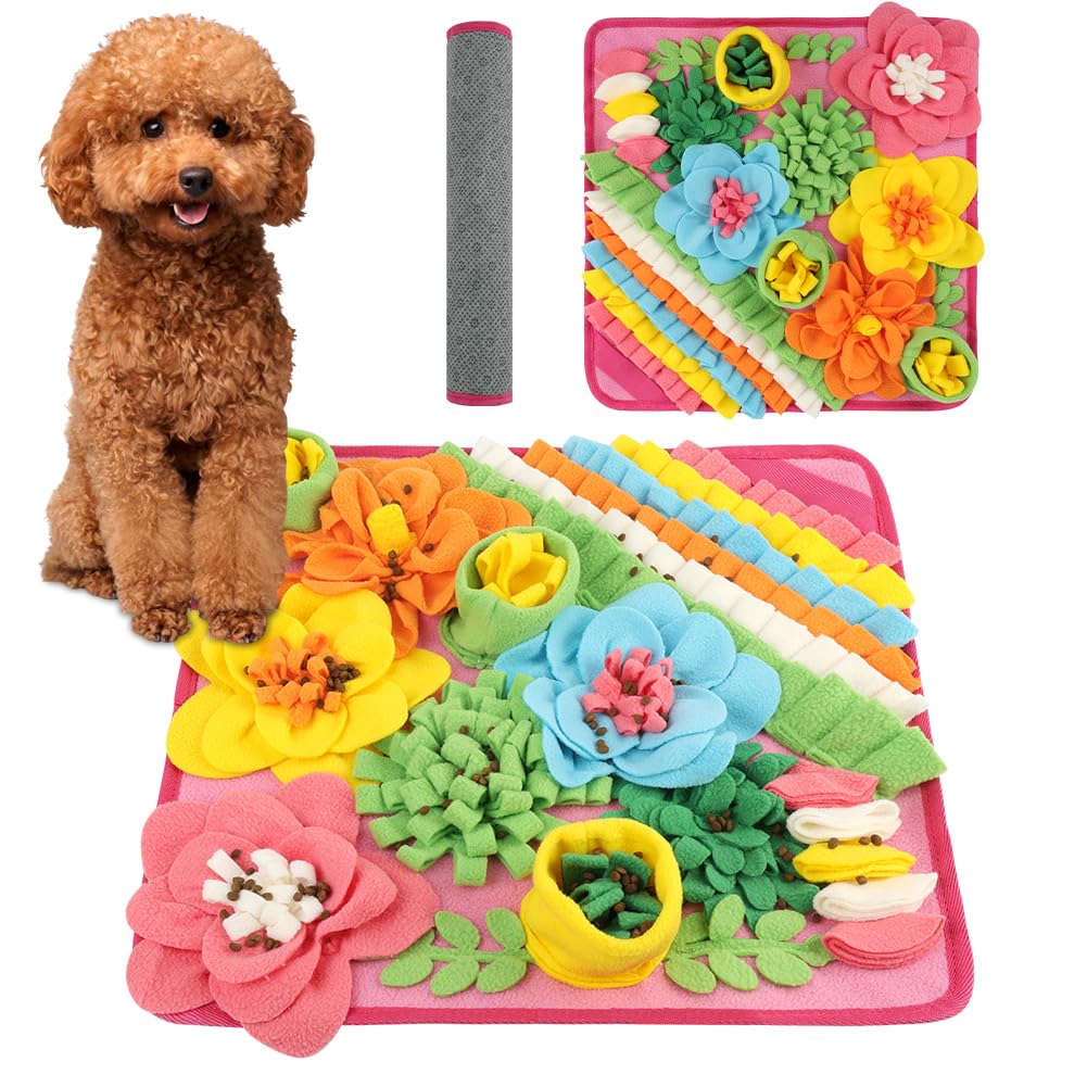 OSDUE Tappeto Olfattivo Cane, 39cm Foraggiamento Tappeto per Cani Addestramento Foraggiamento di Animali Lavabile Antiscivolo Tappetino Puzzle di Snuffle Giocattolo per Cani Attiv…