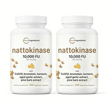 Confezione da 2 Micro Ingredienti Nattokinase 10.000 FU per porzione 240 pezzi