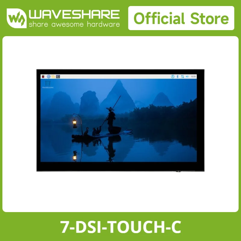 Waveshare Display touch capacitivo DSI da 7 pollici per Raspberry Pi, 1024×600, pannello IPS, 5 punti, supporta la regolazione della retroilluminazione
