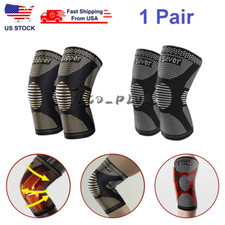 2x Ginocchiere Rame Argento Tutore a Compressione Supporto Sport Lesioni Articolari Dolori