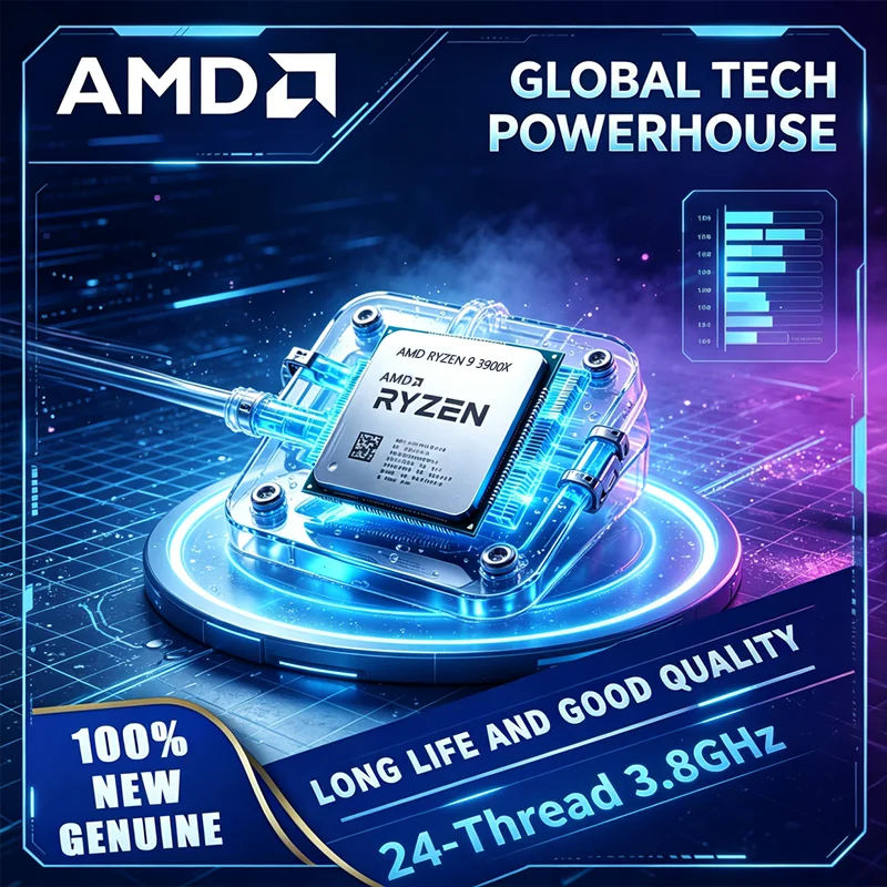 AMD R9 3900X Ryzen 9 Processore 12-Core 24-Thread 3.8GHz per Gaming CPU 100% Nuovo Multitasking Fluido