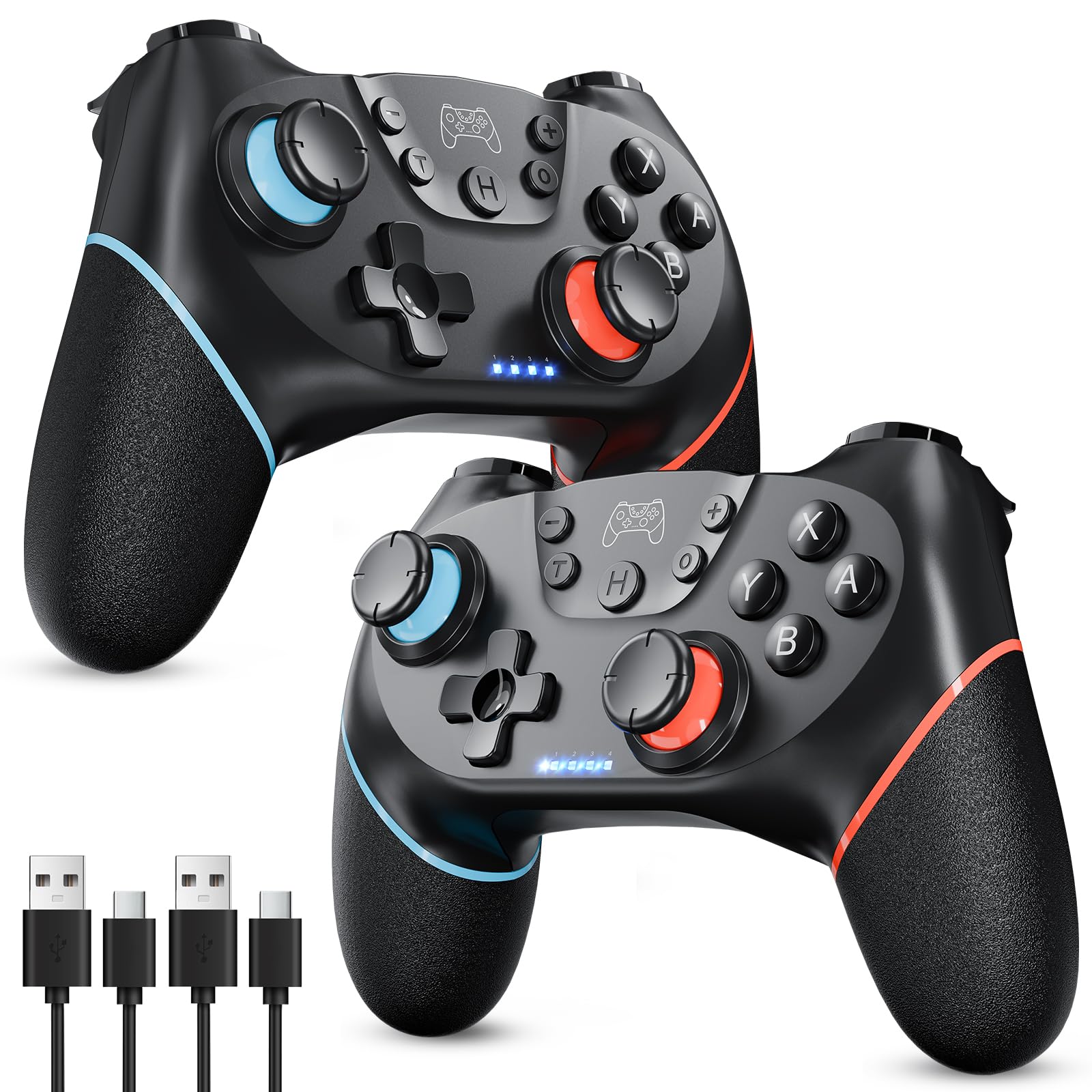 Set di 2 controller 2026 Controller Switch migliorato Nintendo Switch Controller per Switch/Switch OLED/Switch Lite, Switch Pro Controller con Double Shock, giroscopio a 6 assi e…