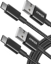 Anker Premium Nylon USB A a Type C Cavo di Ricarica per Galaxy S10/S9 [2Pack-6ft]