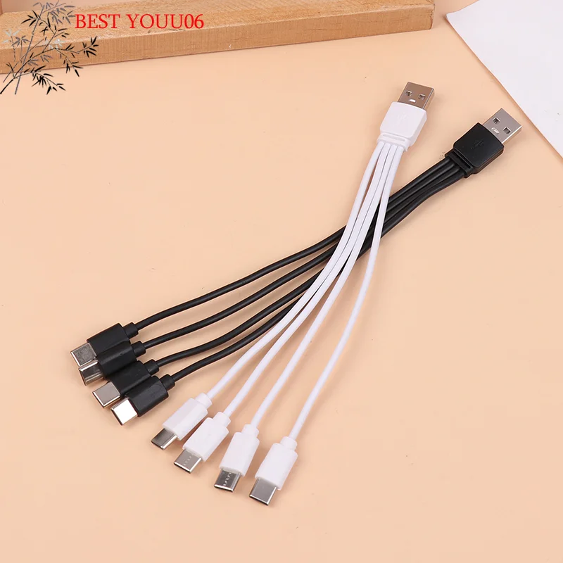 Cavo caricabatterie USB C 4 in 1 da 20 cm, cavo splitter USB a 4 porte, connettore di tipo C per cellulari, smartphone e tablet