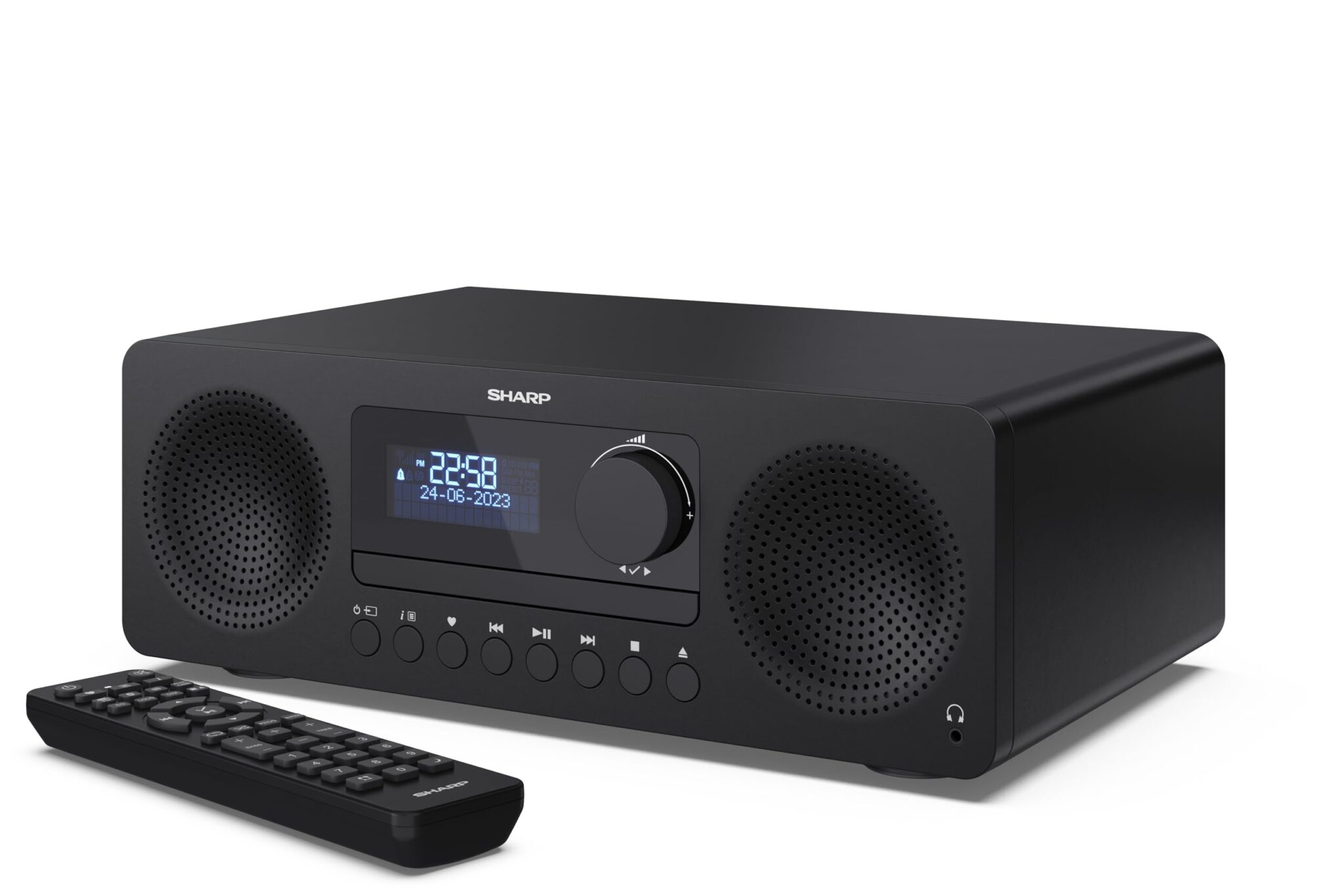 SHARP XL-B720D(BK) TOKYO, Sistema audio all in one con radio DAB+, FM, Bluetooth, CD-MP3, riproduzione USB, connessione cuffie e 60W, colore nero