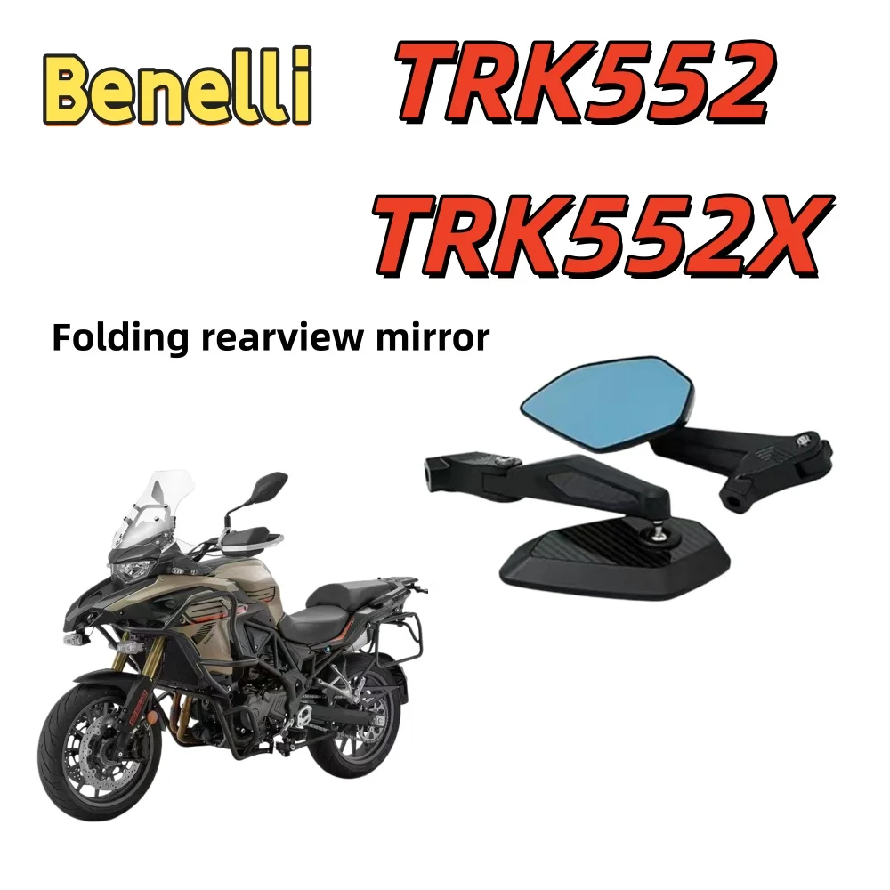 Compatibile con Benelli TRK552 e TRK552X: Accessori specchietti retrovisori pieghevoli in fibra di carbonio con luce blu e ampio angolo di visione