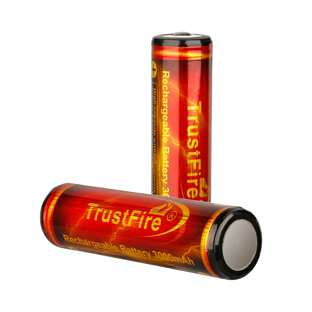 2 Pezzi Batteria al Litio Ricaricabile Trustfire 18650 3000mAh Modello Durevole ad Alta Capacità