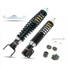 KIT TUNING SPORT AMMORTIZZATORI PER VESPA PX 125 150 200 REGOLABILI CARBONE NERO
