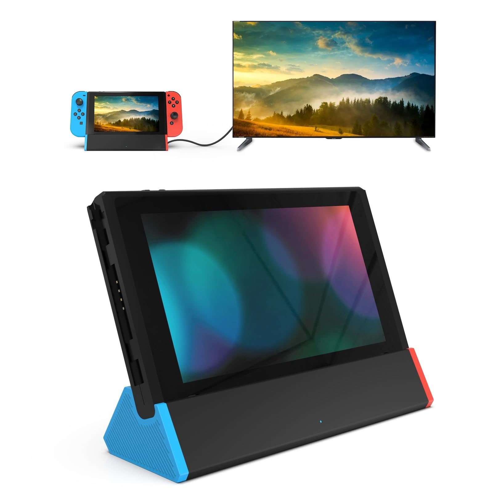 SiWiQU Switch TV Dock, Portatile Caricatore Support Compatibile con Nintendo Switch/Switch OLED, Base Switch con 4K HDMI/Type C Porta/2 USB Dock Switch Ufficiale [Non per Switch 2]