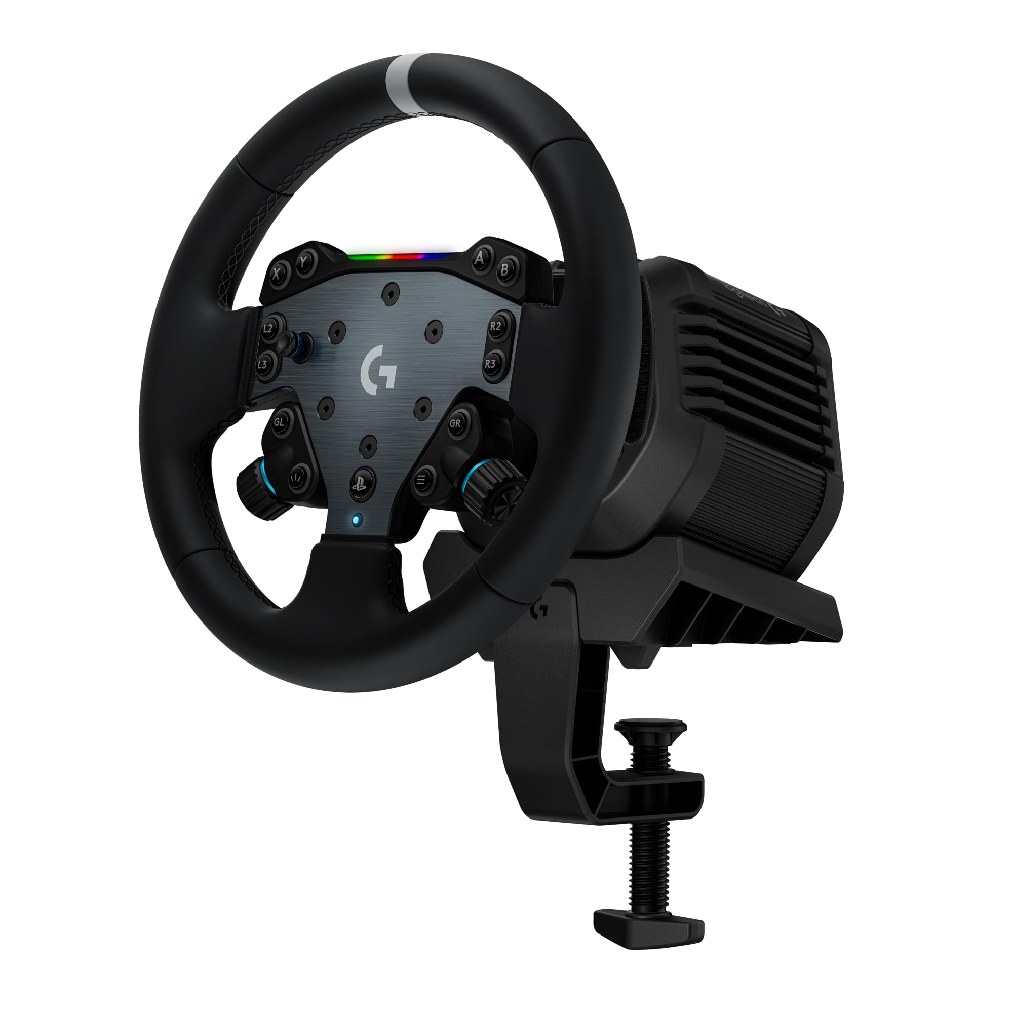 Logitech G RS50 System, set da corsa di simulazione a 3 pezzi | Base volante RS50, trasmissione diretta 8 Nm, RS Wheel Hub, 13 pulsanti, RS Round Wheel 28 cm - PS5/PS4/PC - Nero