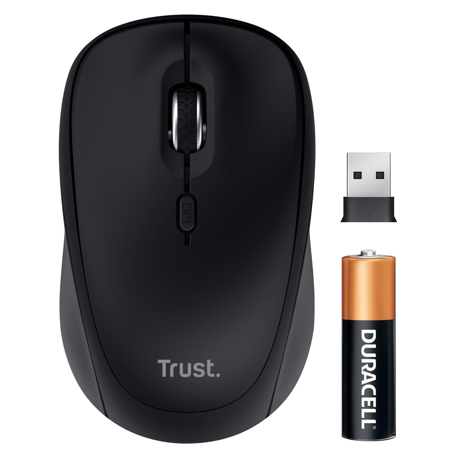 Trust Yuki Mouse Silenzioso Wireless Bluetooth + 2,4 GHz, Batteria Inclusa | per Utenti Mancini e Destri, 75% Materiali Riciclati, Compatto, Multidispositivo