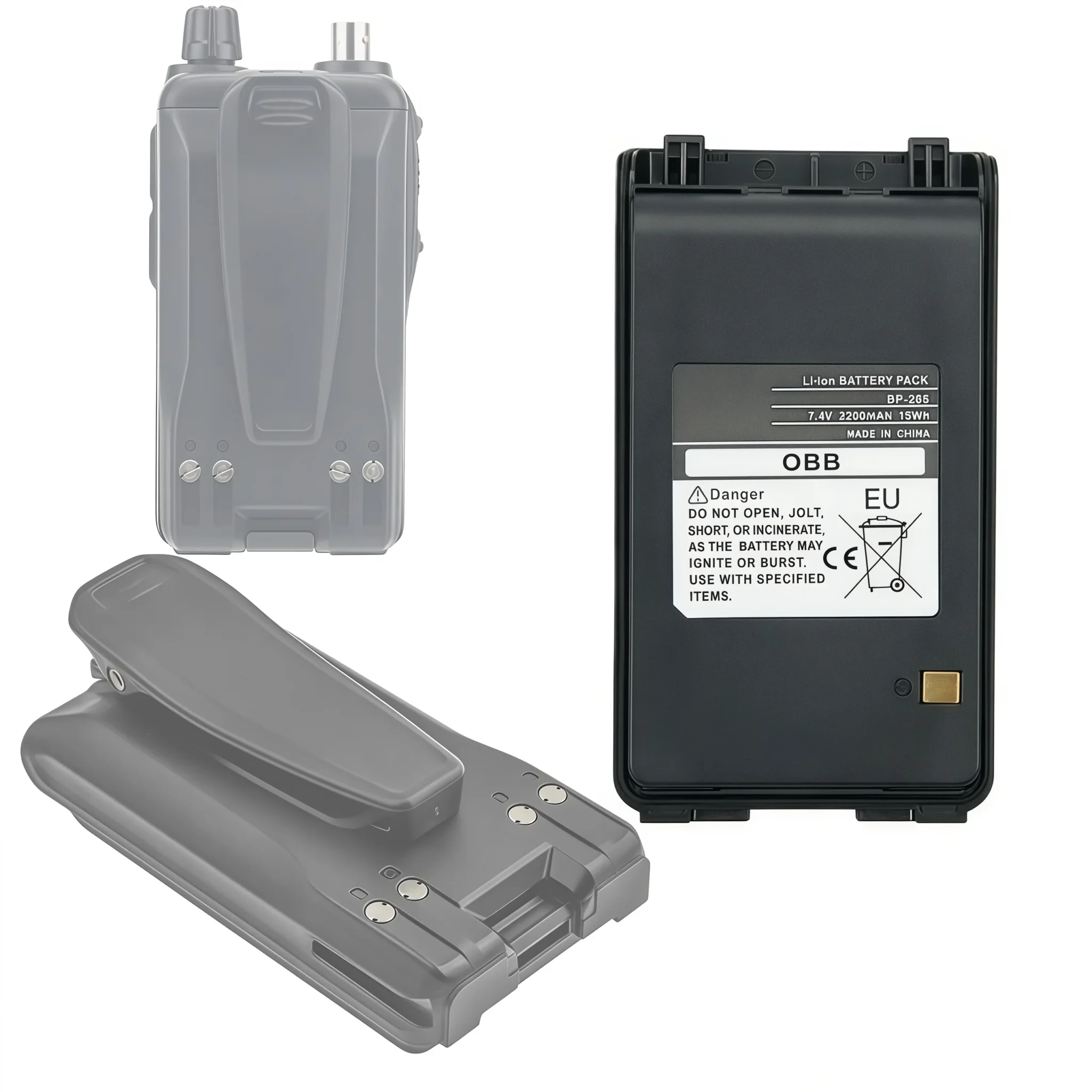 Batteria agli ioni di litio BP-265 per ICOM IC-T70A IC-T70E IC-V80 IC-V86 IC-F3001 IC-F4001 IC-F3003 IC-F4003 IC-F4008 Radio bidirezionali