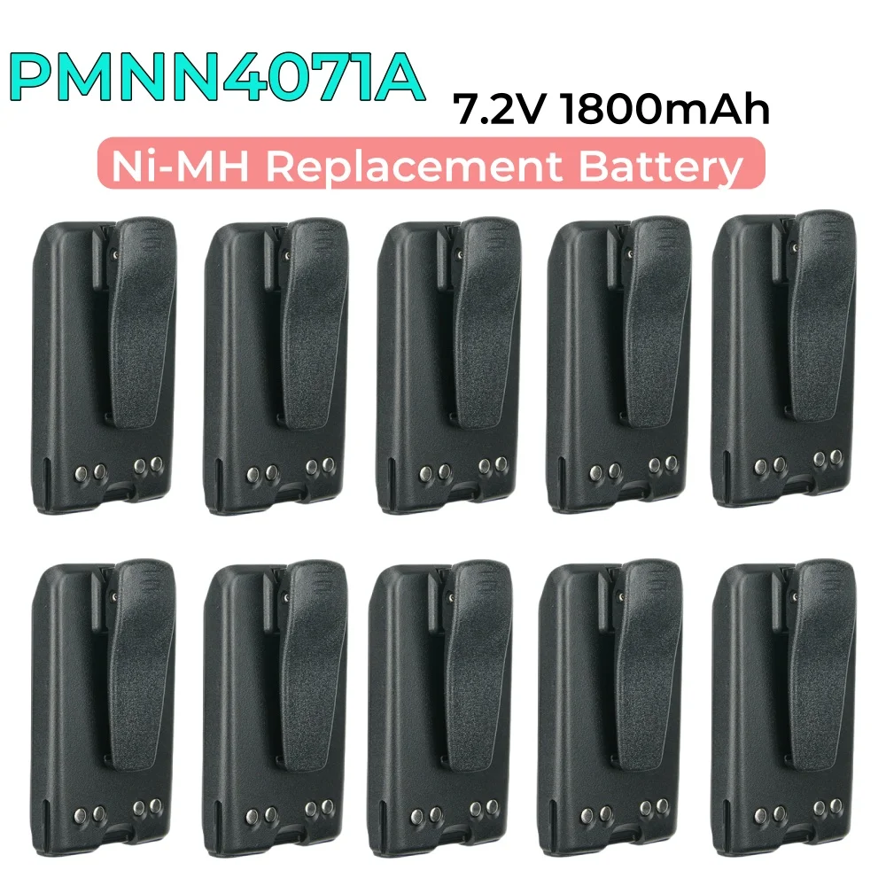 10PCS PMNN4071A 7.2V 1800mAh Ni-MH Batteria di ricambio per Motorola Mag One A8 A6 BPR40 PMNN4071 PMNN4071AR Radio bidirezionali