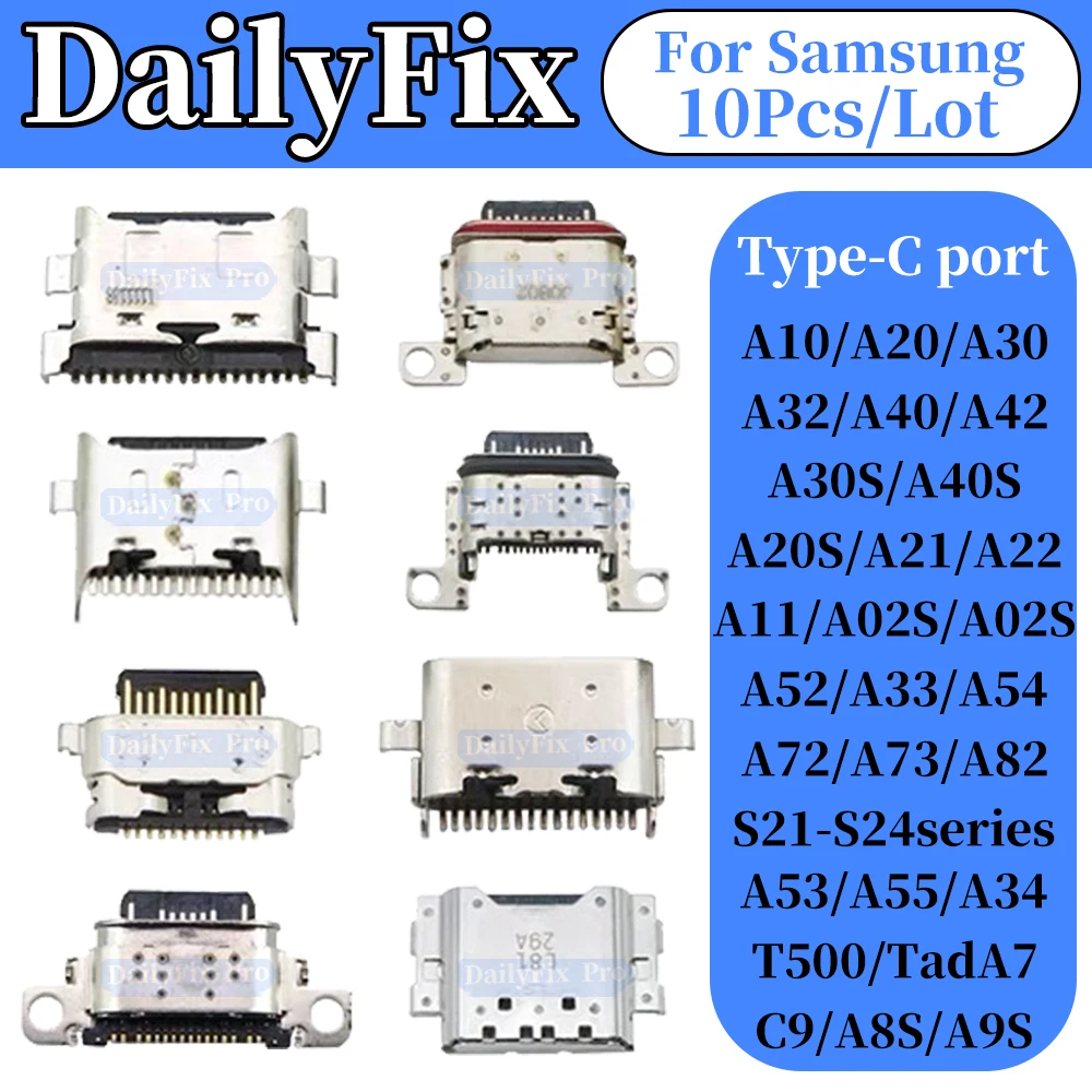Per Samsung A20 A30 A40 A50 A60 A52 A53 A4 A55 A72 A73 A11 A02S S21 S22PLUS S23ultra S24 T500 C9 A9S Porta USB inferiore del telefono