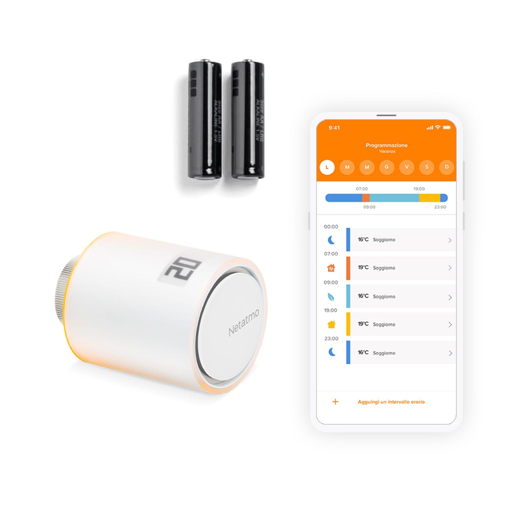 Netatmo Valvola Termostatica WiFi, Controllo Remoto, Risparmio Energetico, Accessorio per Termostati Intelligenti, Compatibile con Alexa e HomeKit, Installazione Facile, NAV-AMZ