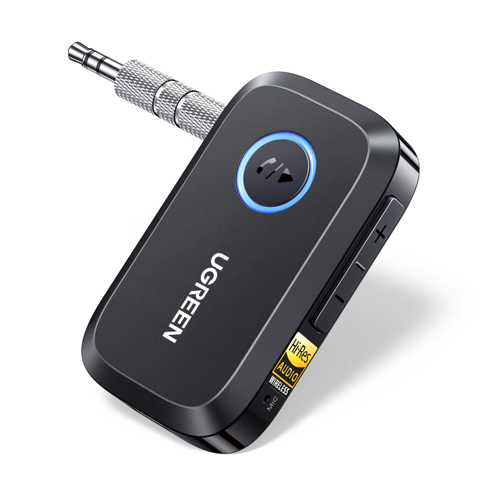 UGREEN LDAC Ricevitore Bluetooth 6.0 Jack Aux Bluetooth Auto Hi-Res Audio | con Microfono Incorporato e Cavo per Auto Altoparlante Domestico Amplificatore 17h di Autonomia