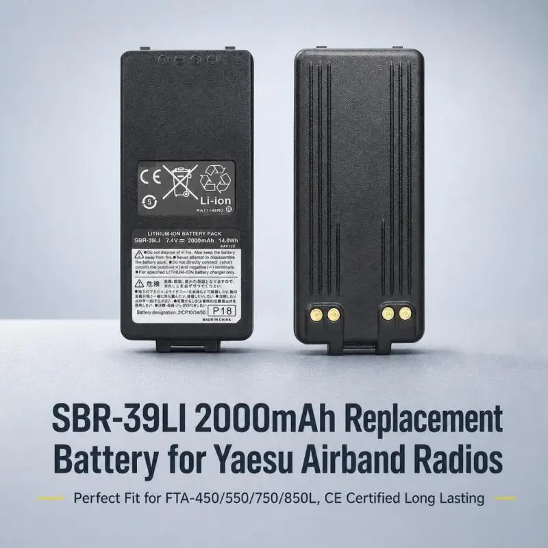 Batteria di ricambio agli ioni di litio SBR-39LI 7.4V 2000mAh per radio Airband Yaesu FTA-450 FTA-550 FTA-550L FTA-750 FTA-850L
