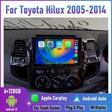 Autoradio 9'' Wireless CarPlay Auto 128GB Unità di Testa per Toyota Hilux 2005-2014