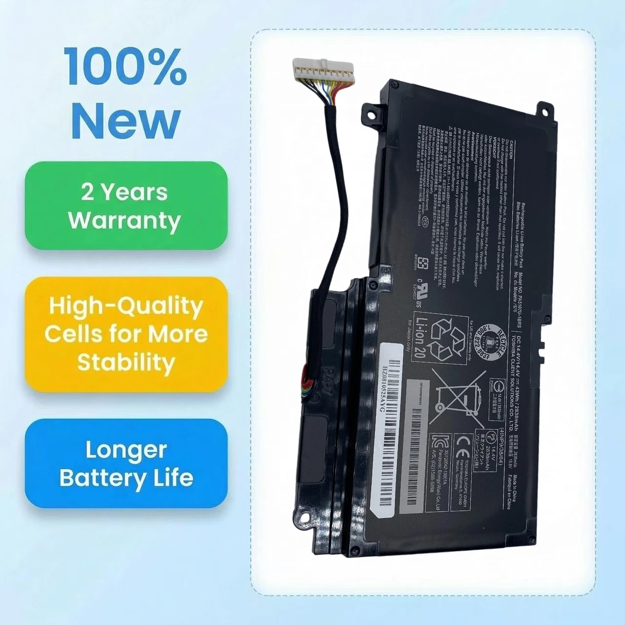 Batteria per Laptop PA5107 PA5107U-1BRS 43Wh per Toshiba Satellite L45 L45D L50 S55 P55 L55 L55T L50-A S55t P50 P50-A P55 P000573230