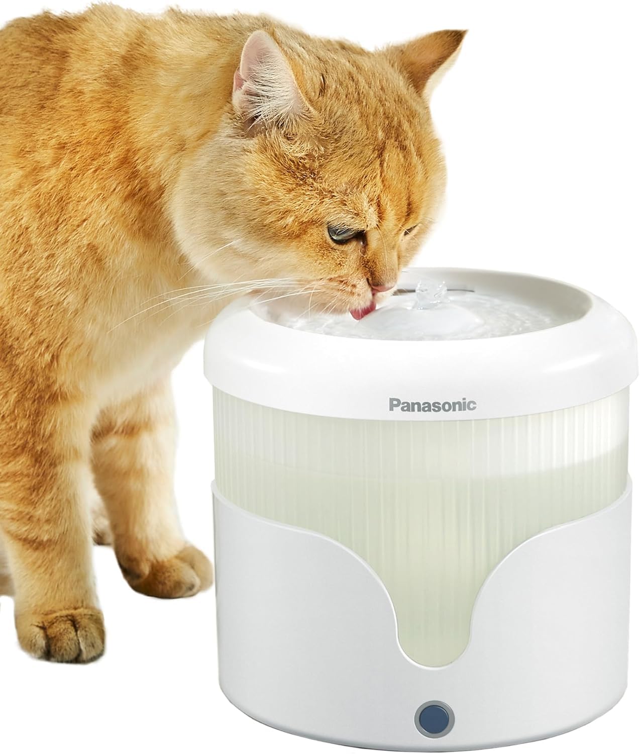 PANASONIC Fontana per Animali Domestici CP-JNW01-W, Fontana per Gatti e Cani di Taglia Medio-Piccola, Capacità 1,9L, Filtro a 4 Livelli, Super Silenziosa, Due Modalità, Bianco