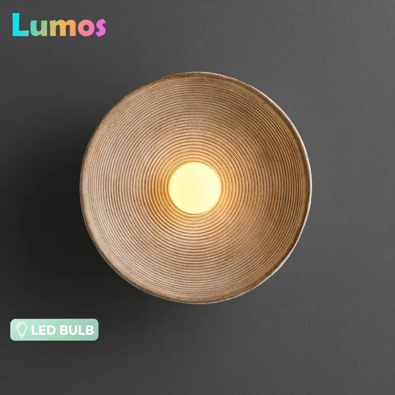 Lampada da parete a LED nordica Lampada da parete retrò stile Wabi-sabi Illuminazione per interni Decorazioni per la camera Applique per il corridoio dell'hotel sul comodino della…