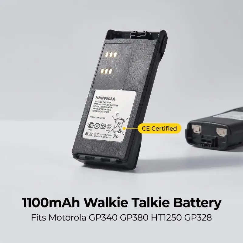 Batteria HNN9008A 1100mAh per Motorola GP340 GP380 HT1250 GP328 PRO5150 Accessorio di Ricambio per Walkie Talkie